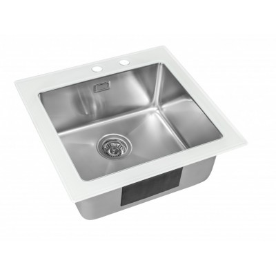 Мойка со стеклом ZorG GS 5553 white