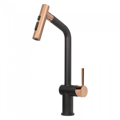 Смеситель для кухни ZorG ZRN 980128 Gunblack Gold Rosy