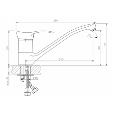 Смеситель для кухни GS 101 302 песочный