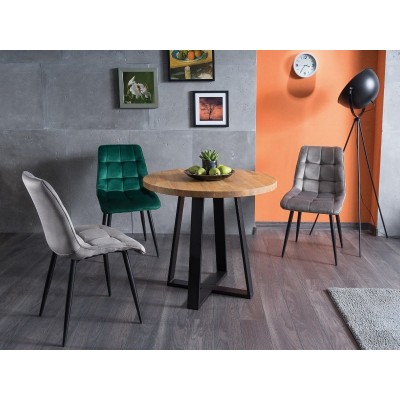 Стол обеденный SIGNAL VASCO 90 дуб натуральный/черный, 90/78