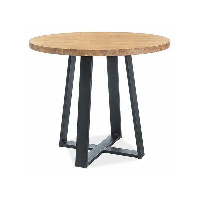 Стол обеденный SIGNAL VASCO дуб/черный, d80