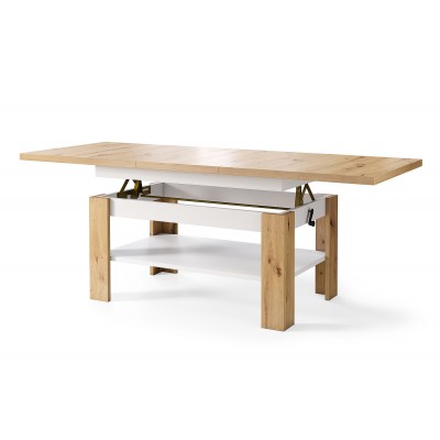 Стол-трансформер SIGNAL MONTANA дуб артизан/белый мат 130-170/65/55-67