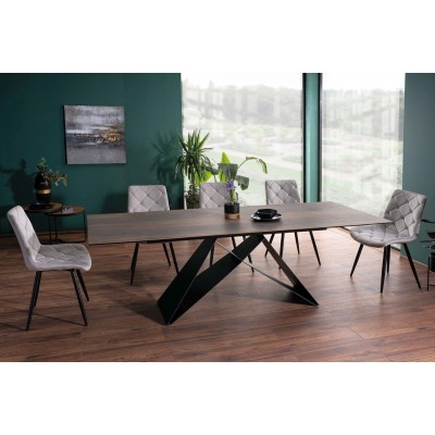 Стол обеденный SIGNAL WESTIN CERAMIC эффект дерева/черный мат, 180-260/90